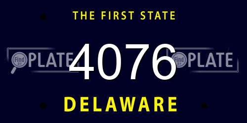 4076 Delaware License Plate
