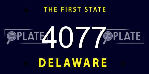 4077 Delaware License Plate