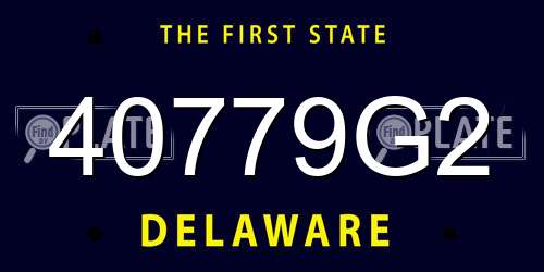 40779G2 Delaware License Plate