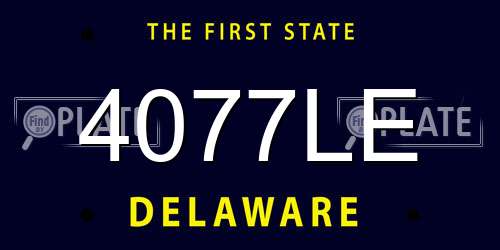 4077LE Delaware License Plate