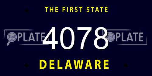 4078 Delaware License Plate