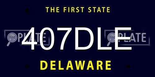 407DLE Delaware License Plate
