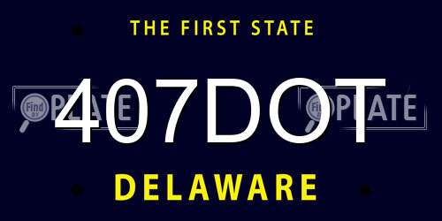 407DOT Delaware License Plate