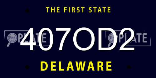 407OD2 Delaware License Plate