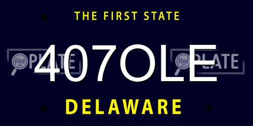 407OLE Delaware License Plate