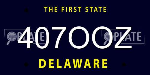 407OOZ Delaware License Plate