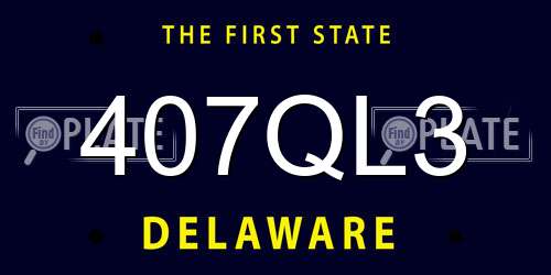 407QL3 Delaware License Plate