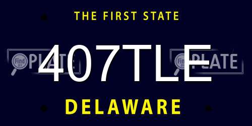 407TLE Delaware License Plate