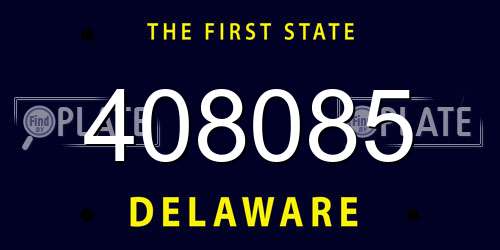 408085 Delaware License Plate