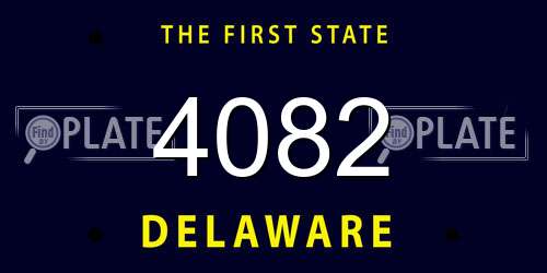 4082 Delaware License Plate