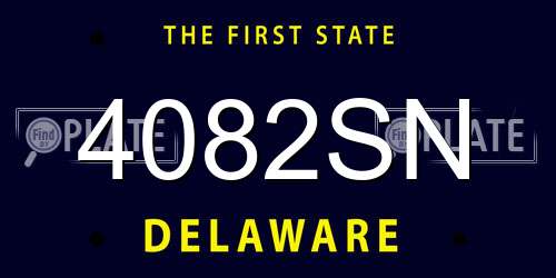 4082SN Delaware License Plate