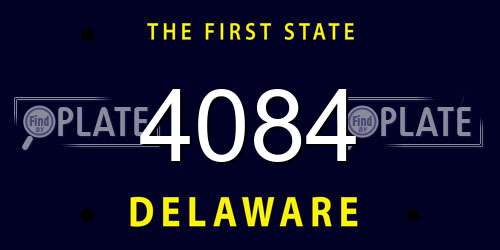 4084 Delaware License Plate