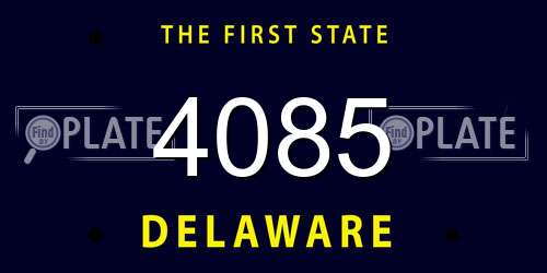 4085 Delaware License Plate