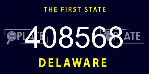 408568 Delaware License Plate
