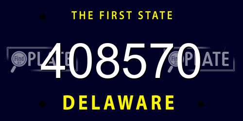 408570 Delaware License Plate