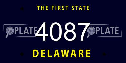 4087 Delaware License Plate