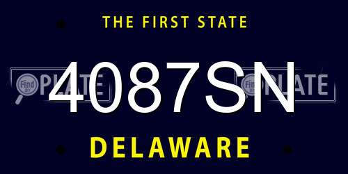 4087SN Delaware License Plate