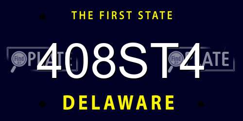 408ST4 Delaware License Plate