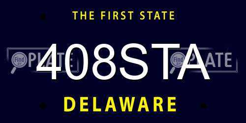 408STA Delaware License Plate