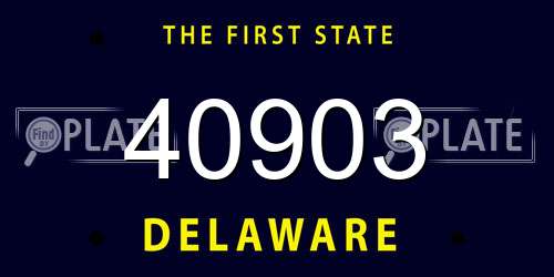 40903 Delaware License Plate