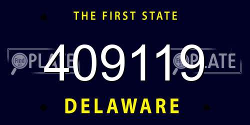 409119 Delaware License Plate