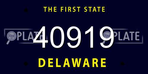 40919 Delaware License Plate