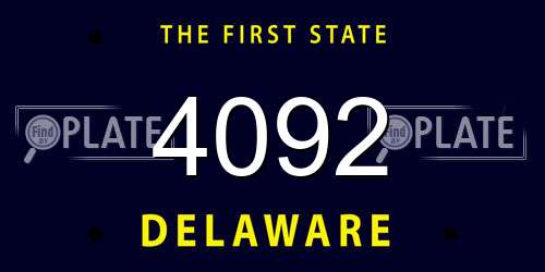 4092 Delaware License Plate