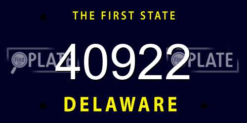 40922 Delaware License Plate