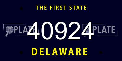 40924 Delaware License Plate