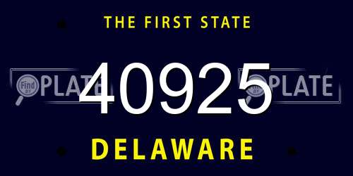 40925 Delaware License Plate