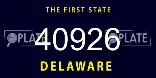 40926 Delaware License Plate