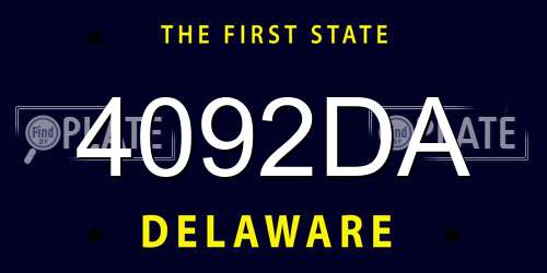 4092DA Delaware License Plate