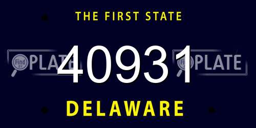 40931 Delaware License Plate