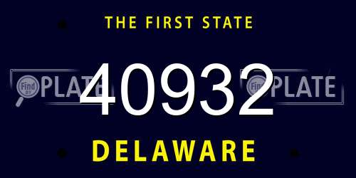 40932 Delaware License Plate
