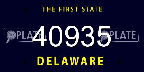 40935 Delaware License Plate