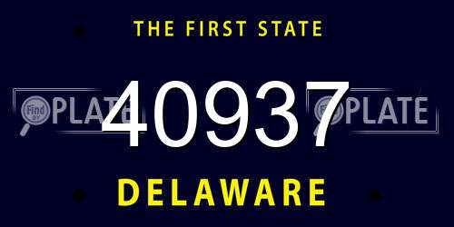 40937 Delaware License Plate