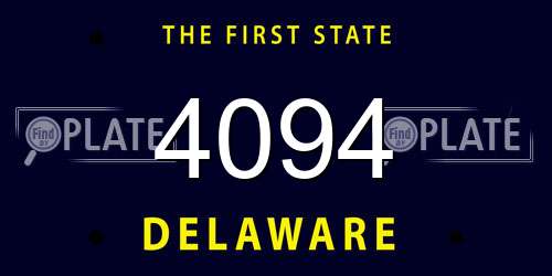 4094 Delaware License Plate