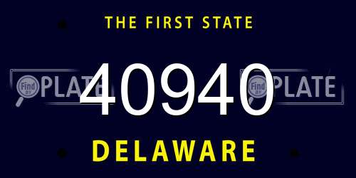 40940 Delaware License Plate