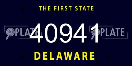 40941 Delaware License Plate