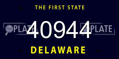 40944 Delaware License Plate