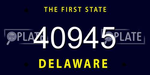 40945 Delaware License Plate