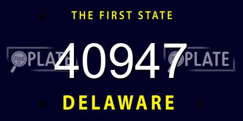 40947 Delaware License Plate