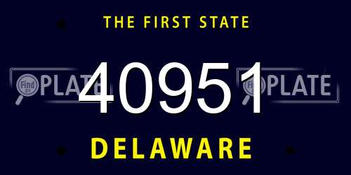 40951 Delaware License Plate