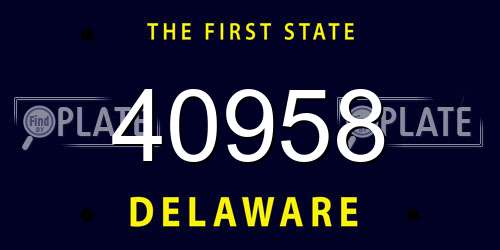 40958 Delaware License Plate