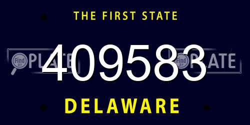 409583 Delaware License Plate