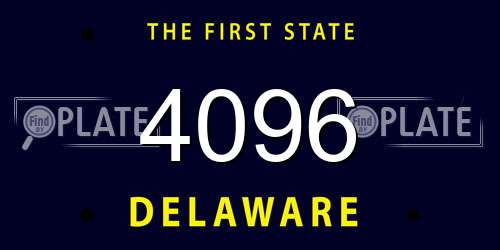 4096 Delaware License Plate