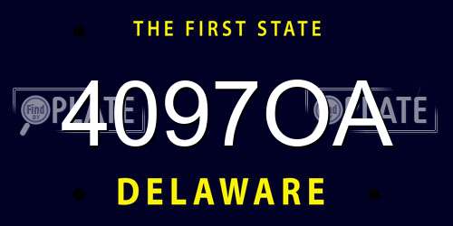 4097OA Delaware License Plate