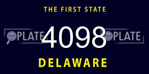 4098 Delaware License Plate