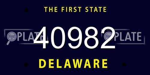 40982 Delaware License Plate