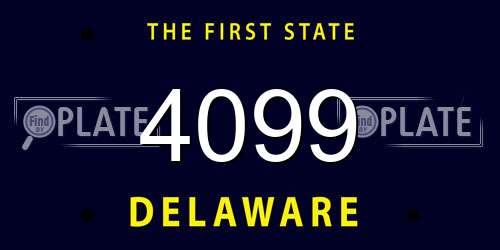 4099 Delaware License Plate